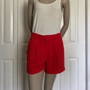 J. Crew High Waist Red Shorts Vibrant